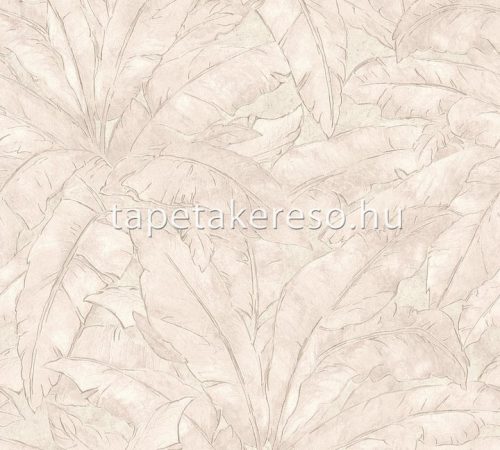 AS Creation Metropolitan Storys vinyl, vlies anyagú beige színű leveles modern tapéta