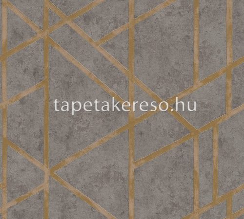 AS Creation Metropolitan Storys vinyl, vlies anyagú homok, arany színű geometriai modern tapéta