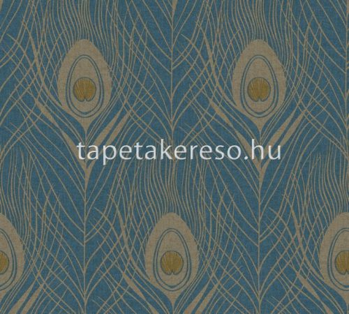 Architects Paper Finest vlies, vinyl anyagú türkiz, barna színű tollas modern tapéta