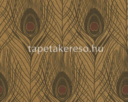 Architects Paper Absolutely Chic vlies anyagú fekete, arany színű madártollas modern tapéta