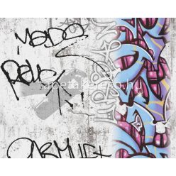   AS Creation Boys & Girls 6 papír anyagú szürke, fekete, kék, rózsaszín, sárga színű grafiti gyerek tapéta