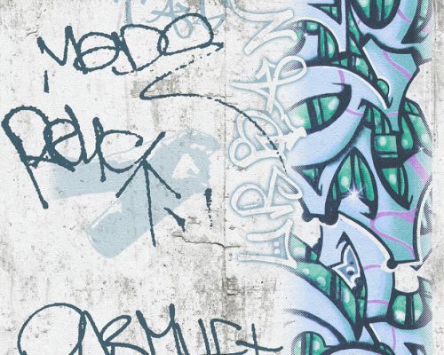 AS Creation Boys & Girls 6 papír anyagú szürke, kék, zöld, lila színű grafiti gyerek tapéta