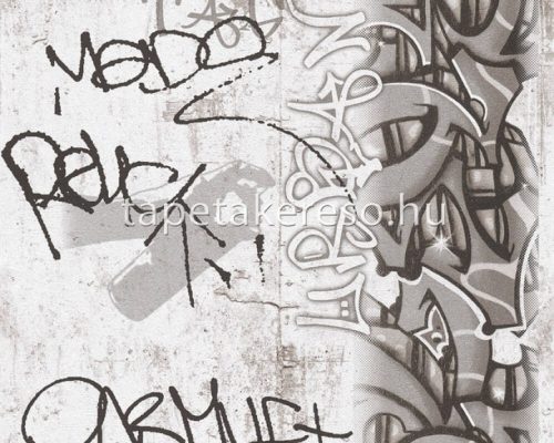 AS Creation Boys & Girls 6 papír anyagú fekete, szürke színű grafiti gyerek tapéta