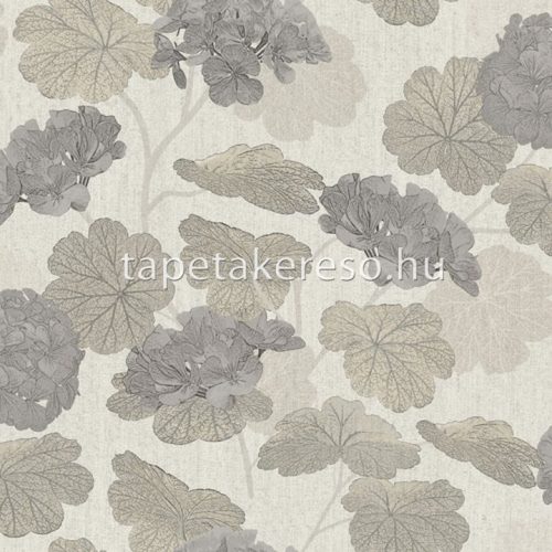 Midbec Passion vlies, vinyl anyagú beige, szürke színű virágos, textilhatású modern, natural tapéta
