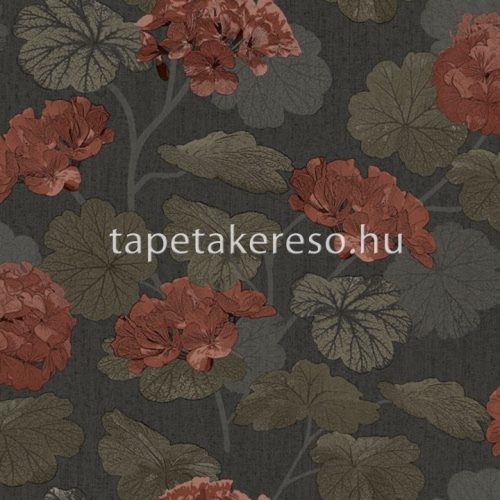 Midbec Passion vlies, vinyl anyagú barna, szürke, korall színű virágos, textilhatású modern, natural tapéta