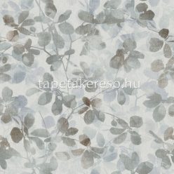   Midbec Passion vlies, vinyl anyagú szürke, barna, kék színű textilhatású, leveles modern, natural tapéta