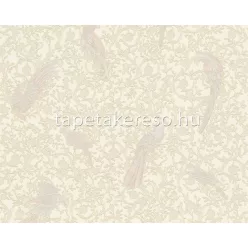   AS Creation Versace 4 vlies, vinyl anyagú törtfehér, beige, rózsaszín színű madaras, indamintás klasszikus tapéta