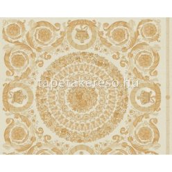   AS Creation Versace 4 vlies, vinyl anyagú fehér, arany színű kazettás, barokk, feliratos klasszikus tapéta