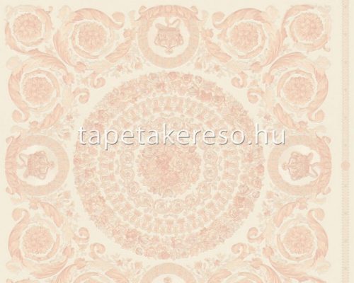 AS Creation Versace 4 vlies, vinyl anyagú fehér, barack, csillámos színű kazettás, barokk, feliratos klasszikus tapéta