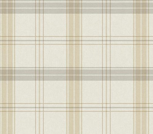 Adawall Alfa vinyl anyagú szürke, barna, beige színű kockás, textilhatású modern tapéta
