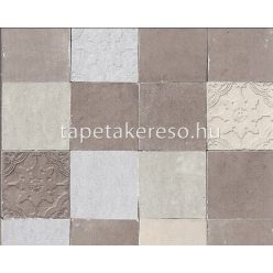   AS Creation New Walls vlies anyagú ezüst, barna, beige színű csempe modern tapéta
