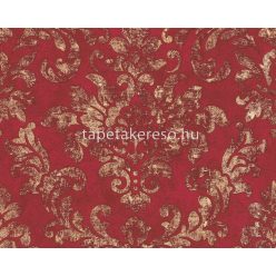   AS Creation New Studio habos, vlies anyagú bordó, arany színű barokk, koptatott modern tapéta