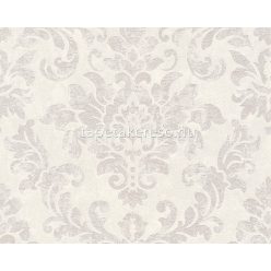   AS Creation New Studio habos, vlies anyagú fehér, mályva színű barokk, koptatott modern tapéta