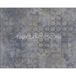   AS Creation New Walls vlies anyagú szürke, kék, arany színű geometriai, koptatott modern tapéta