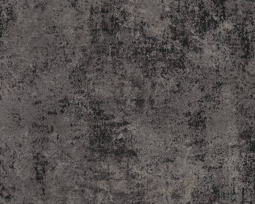 AS Creation Black is Beautiful vlies, habos anyagú fekete, szürke színű betonhatású, foltos modern tapéta