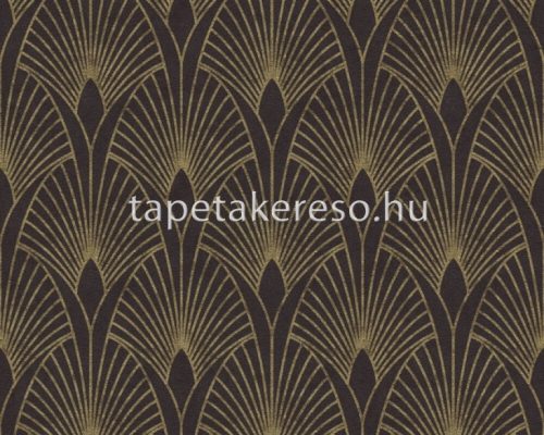 AS Creation Black is Beautiful vlies, vinyl anyagú fekete, arany színű art deco modern tapéta