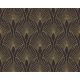 AS Creation Black is Beautiful vlies, vinyl anyagú fekete, arany színű art deco modern tapéta