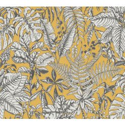   AS Creation Daniel Hechter 6 habos, vlies anyagú mustársárga, fehér, szürke színű leveles, növényes modern tapéta