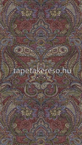 Eijffinger Sundari vlies anyagú lila, zöld, fekete, kék, szürke színű henna retro poszter