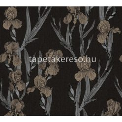   AS Creation Black is Beautiful vlies, vinyl anyagú fekete, szürke, barna színű virágos modern tapéta