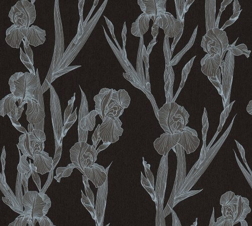 AS Creation Daniel Hechter 6 vlies, vinyl anyagú fekete, szürke színű virágos modern tapéta