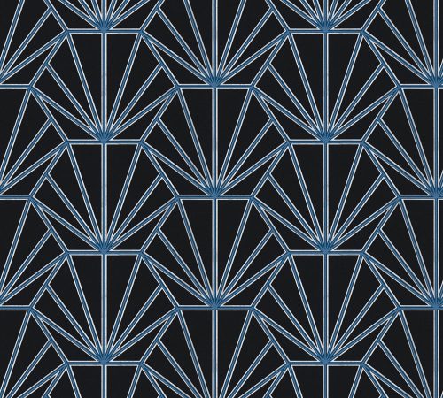 AS Creation Daniel Hechter 6 vlies, vinyl anyagú kék, fehér színű art deco, geometriai modern tapéta
