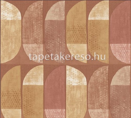 AS Creation Geo Nordic vlies, vinyl anyagú barna, rozsdabarna színű geometriai modern tapéta