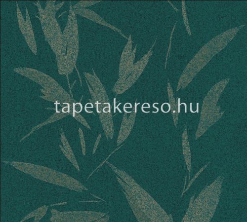 AS Creation New Elegance vlies, habos anyagú zöld, arany színű leveles modern tapéta