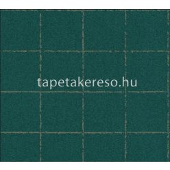   AS Creation New Elegance vlies, habos anyagú zöld, arany színű kockás, textilhatású modern tapéta