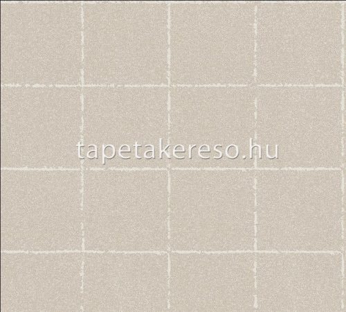 AS Creation New Elegance vlies, habos anyagú beige színű kockás, textilhatású modern tapéta