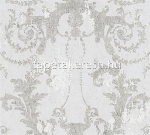 AS Creation History of Art vinyl, vlies anyagú szürke, ezüst színű koptatott, barokk klasszikus tapéta