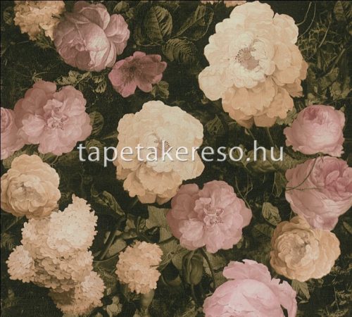 AS Creation History of Art vinyl, vlies anyagú zöld, rózsaszín, barna színű virágos romantikus tapéta