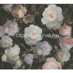   AS Creation History of Art vinyl, vlies anyagú fekete, zöld, rózsaszín, fehér színű virágos romantikus tapéta