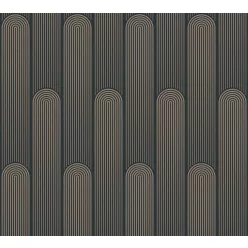   AS Creation Black is Beautiful vlies, habos anyagú fekete, barna színű geometriai modern tapéta