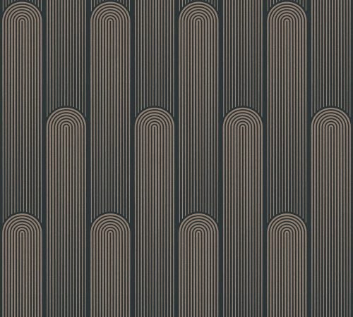 AS Creation Black is Beautiful vlies, habos anyagú fekete, barna színű geometriai modern tapéta