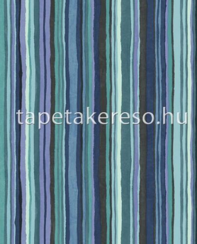 Eijffinger Stripes + vlies anyagú kék, türkiz, lila, fekete színű csíkos modern tapéta