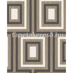   Eijffinger Stripes + vlies anyagú barna, szürke, fehér színű geometriai modern tapéta