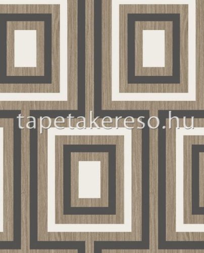 Eijffinger Stripes + vlies anyagú barna, szürke, fehér színű geometriai modern tapéta