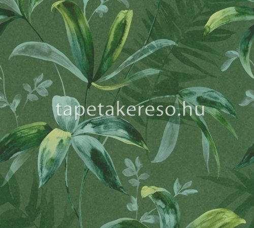 Architects Paper Jungle Chic vlies anyagú zöld, türkiz színű leveles romantikus tapéta
