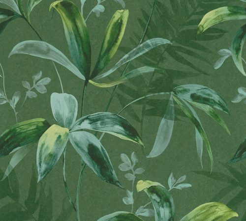 Architects Paper Jungle Chic vlies anyagú zöld, türkiz színű leveles romantikus tapéta