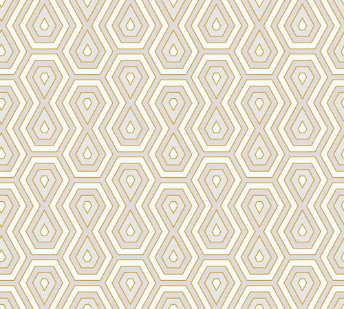 Architects Paper Jungle Chic vlies anyagú fehér, beige, arany színű geometriai romantikus tapéta