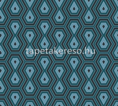 Architects Paper Jungle Chic vlies anyagú kék, fekete színű geometriai romantikus tapéta