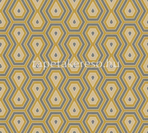 Architects Paper Jungle Chic vlies anyagú szürke, mustársárga, beige, fehér színű geometriai romantikus tapéta