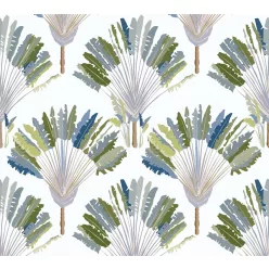   Architects Paper Jungle Chic vlies anyagú fehér, szürke, zöld, kék, barna színű fás, leveles romantikus tapéta