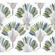 Architects Paper Jungle Chic vlies anyagú fehér, szürke, zöld, kék, barna színű fás, leveles romantikus tapéta