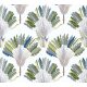 Architects Paper Jungle Chic vlies anyagú fehér, szürke, zöld, kék, barna színű fás, leveles romantikus tapéta