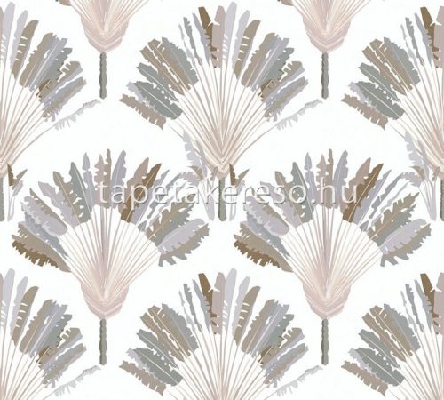 Architects Paper Jungle Chic vlies anyagú fehér, szürke, barna színű fás, leveles romantikus tapéta