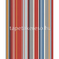   Eijffinger Stripes + vlies anyagú fehér, kék, fekete, narancssárga, piros színű csíkos modern tapéta