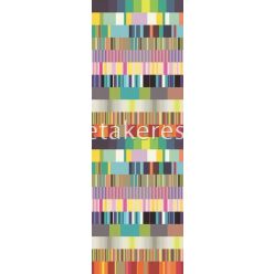   Eijffinger Stripes + vlies anyagú lila, zöld, kék, narancssárga, barack, rózsaszín színű csíkos modern tapéta