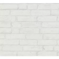   AS Creation 111 Shades of  White vinyl, vlies anyagú szürke, fehér színű 3d, téglamintás modern tapéta